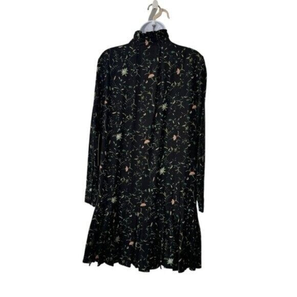 Tuckernuck NEW Campden Vine Tate Black Long Sleeve Pleated Mini Dress Size XS