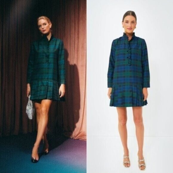 Tuckernuck | NEW Blackwatch Tate Plaid Academia Long Sleeve Mini Dress Size XXXL