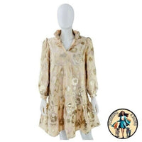 Tuckernuck NEW Champagne Fil Coupe Palmerston Formal Mini Dress Size S