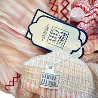 Pink City Prints NEW Candyfloss Stripe Jessica Smocked Bow Tie Maxi Dress XL