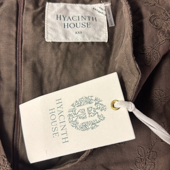 Hyacinth House | NEW Brown Becca V-Neckline Bell-Sleeved Mini Dress Size XXS