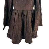 Hyacinth House | NEW Brown Becca V-Neckline Bell-Sleeved Mini Dress Size XXS