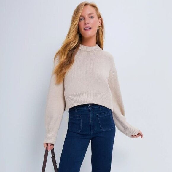 Tuckernuck | NEW Sandalwood Aiden Crewneck Cropped Cotton Knit Sweater Size XL