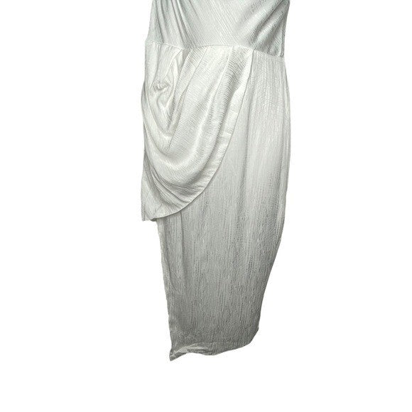 NEW Michael Costello x REVOLVE Tessa Satin Chain Midi Dress Ivory Women's Size S