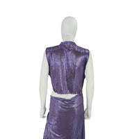 Camila Coelho NEW Marge Formal Metallic Cut Out Midi Dress in Lilac Size XL