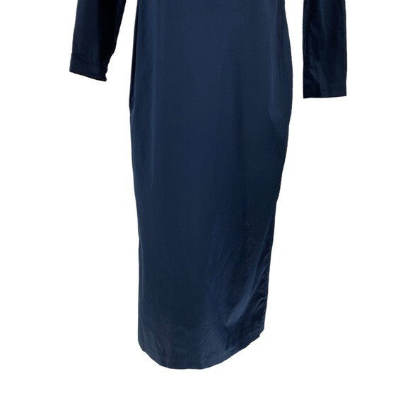 Kika Vargas NEW Off the Shoulder Long Sleeve Formal Midi Dress Navy Blue Size XS