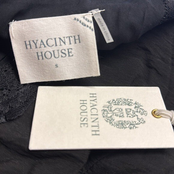 Hyacinth House NEW Lydia V Neck Black Lace Tiered Elegant Maxi Dress Size S