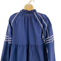 BB Dakota | NEW Fun with Tiers Navy Bohemian Shirt Dress Size S