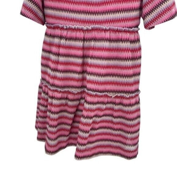 Tuckernuck NEW Pink Chevron Knit Stripe Crawford Relaxed Fit Mini Dress XXXL
