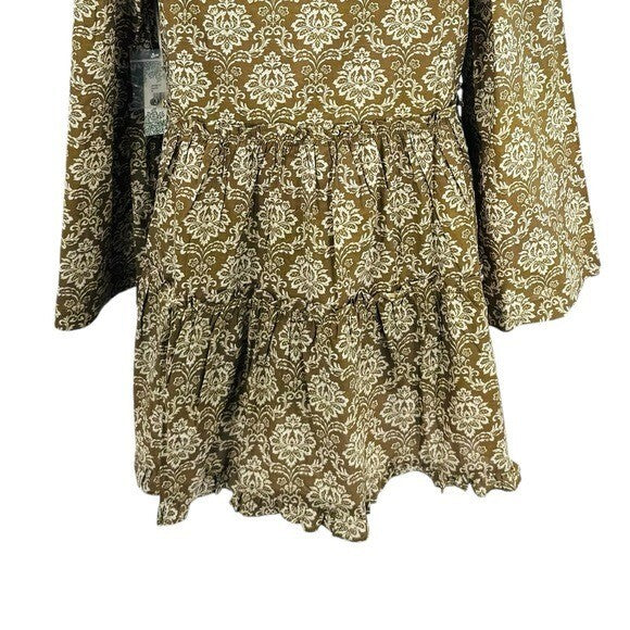 Hyacinth House | NEW Moss Printed Russell Mini Dress in Olive Size S