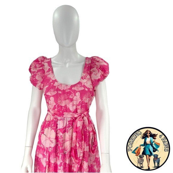 LoveShackFancy | NEW Karalie Silk Blend Maxi Dress in Holiday Sun Fuchsia Size 2