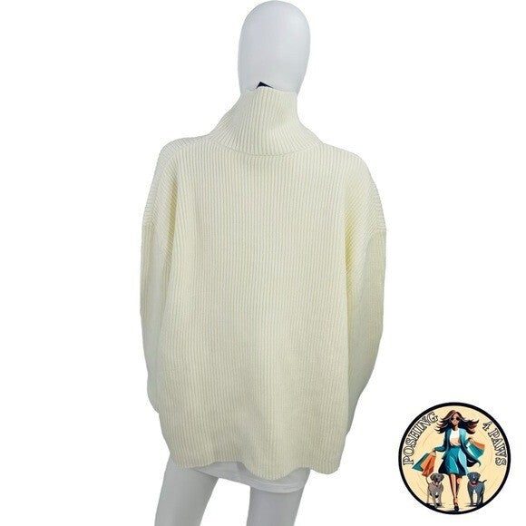Pomander Place | NEW Tan Shimmer Knit Helen Turtleneck Sweater Size XXL