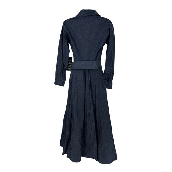 Tuckernuck x India Hicks NEW Blue Chambray Comporta Classic Maxi Dress XXS