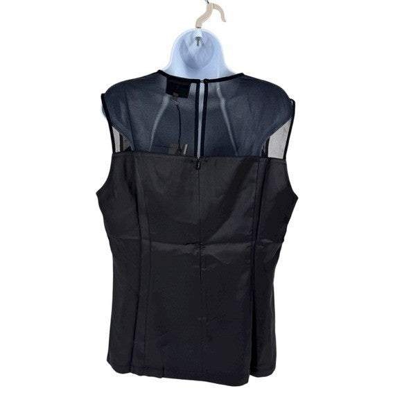Tuckernuck NEW Black Satin Belle Sleeveless Blouse Top Size XXL