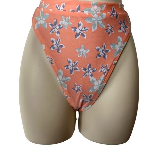 Becca French Cut Hi Leg Floral Bikini Swim Bottoms NEW Size L