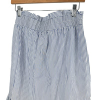 Tuckernuck NEW Blue White Eyelet Stripe Cinza Embroidered Midi Skirt Size L