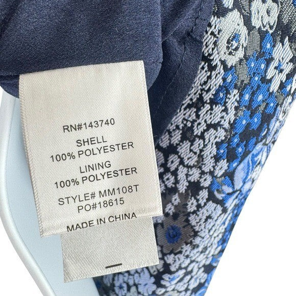 Hyacinth House NEW Blue Jacquard Priscilla Floral Puff Sleeve Blouse Top Size XS