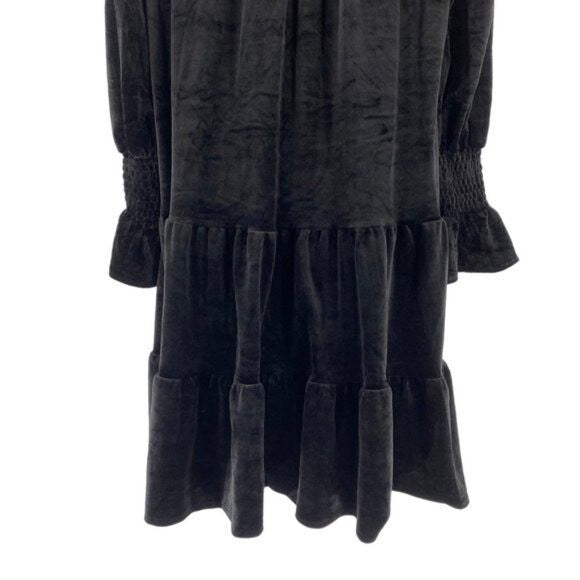 Pomander Place | NEW Black Velvet Kenzo Long Sleeve Mini Dress Size Medium