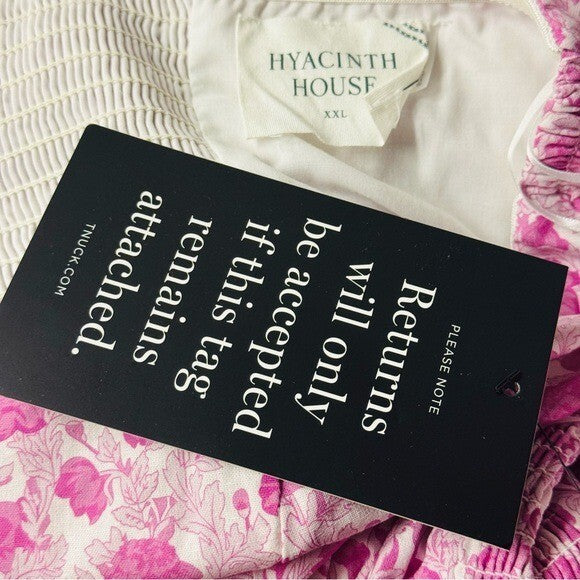 Hyacinth House | NEW Pink & White Floral Ruffle Hem Camellia Midi Dress Size XXL