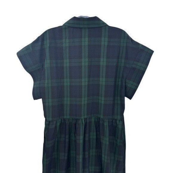 Tuckernuck NEW Blackwatch Chloe Plaid Navy Green Classic Midi Dress Size XL