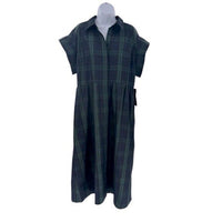 Tuckernuck NEW Blackwatch Chloe Plaid Navy Green Classic Midi Dress Size XL
