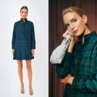 Tuckernuck | NEW Blackwatch Tate Plaid Academia Long Sleeve Mini Dress Size XXXL