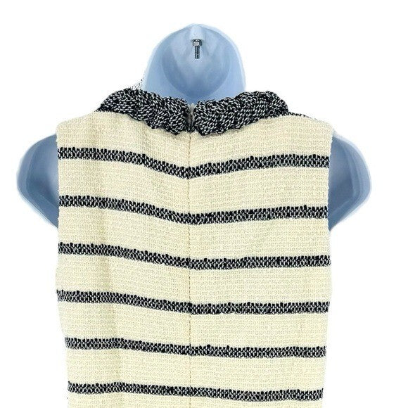 Tuckernuck | NEW Navy Stripe Tweed Sleeveless Crew Neck Jackie Mini Dress Size S