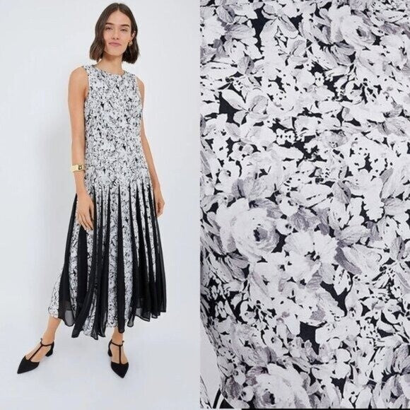 Tuckernuck NEW Gray Gardens Andi Floral Pleated Formal Maxi Dress Size 8