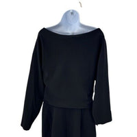 Tuckernuck NEW Black Esta Formal Long Sleeve Asymmetrical Midi Dress Size 6