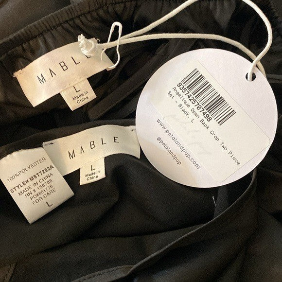 Mable x Petal & Pup NEW Angelique Open Back Crop Two Piece Set Midi Dress Size L