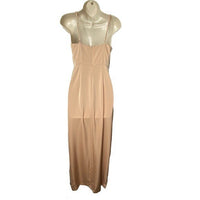 NBD | Lila Formal Draped Slit Party Cocktail Long Dress Gown Champagne Size XS