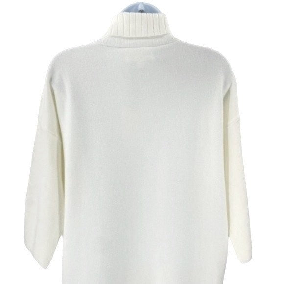 Pomander Place | NEW Winter White Vivianne Turtleneck Sweater Mini Dress Size L