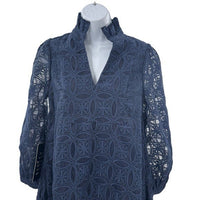 Tuckernuck NEW Navy Organza Lace Formal Palmerston Long Sleeve Mini Dress XS