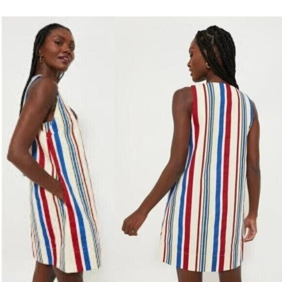 Pomander Place | NEW Americana Stripe Kira V-neckline Mini Dress Size M