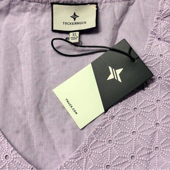 Tuckernuck | NEW Lavender Eyelet Valerie V-neckline Sleeveless Top Size XL