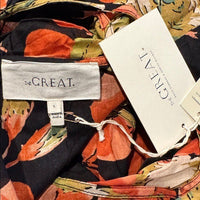 The Great NEW Cabbage Rose Print The Geranium Dress Black Floral Maxi Dress S