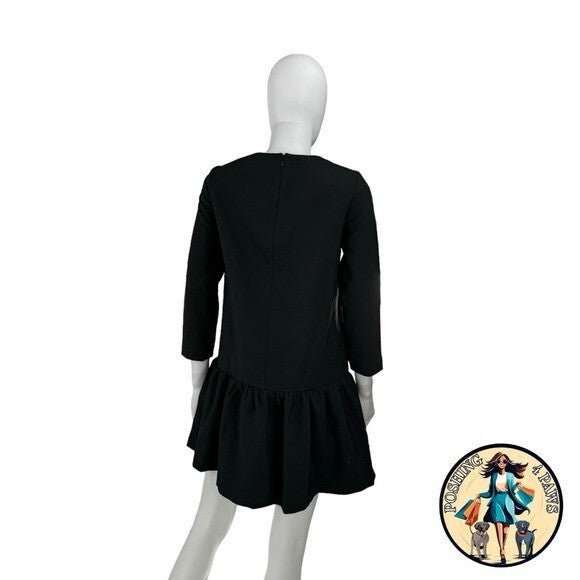 Tuckernuck NEW Black Pierce Drop Waist Classy Long Sleeve Mini Dress Size XS
