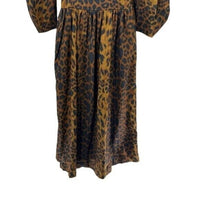 Tuckernuck NEW Leopard Graciela Puff Sleeve Square Neck Midi Dress Size 12
