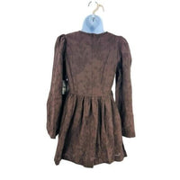 Hyacinth House | NEW Brown Becca V-Neckline Bell-Sleeved Mini Dress Size L