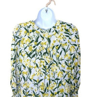 Pomander Place NEW Palmetto Garden Blue and Yellow V Neck Mini Dress Size XXL