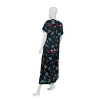 Hyacinth House NEW Black Floral Silky Riley Short Sleeve Maxi Dress Size XXS