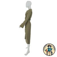 Jonathan Simkhai Bryanna Green Military Long Sleeve Formal Midi Dress Size 4