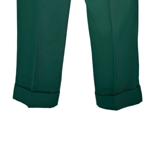 Tuckernuck NEW Green Pleated Duncan High Rise Straight Leg Trouser Pant Size 8