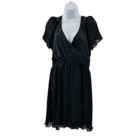 LoveShackFancy Patrona Pleated Lace Little Black Mini Party Dress Size 12