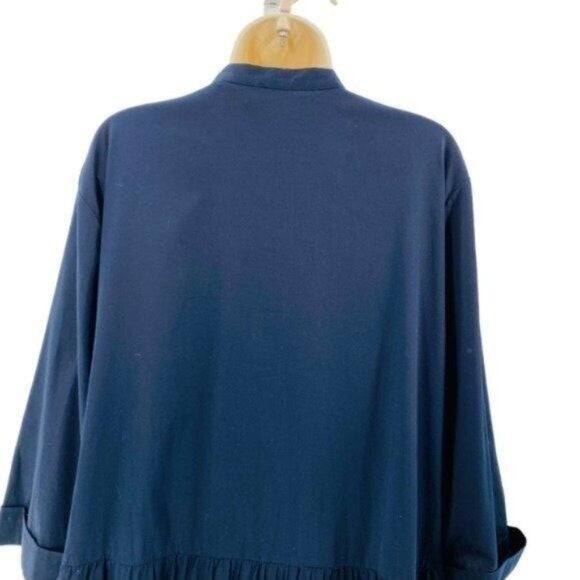Tuckernuck NEW Navy Blue Royal Shirt Crepe Relaxed Fit Classic Mini Dress Size M