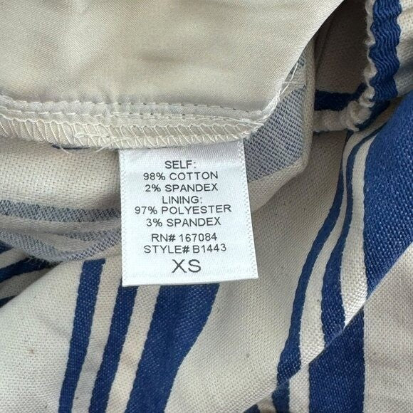 Tuckernuck NEW French Blue Stripe Louis Cotton Pull On Short Size XS