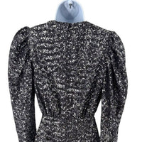 BORGO DE NOR NEW Bernadette Sequin Crepe Formal Long Sleeve Maxi Dress Size XS