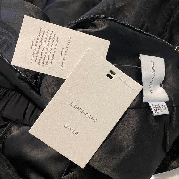 Significant Other | NEW Lila Satin Tie Front Mini Dress in Black Size 2