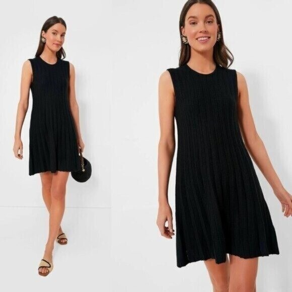 Pomander Place NEW Black Knit Adi Sleeveless A Line Classic Mini Dress Size M