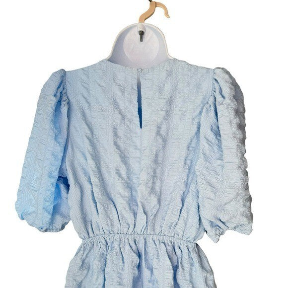 Hyacinth House NEW Blue Emersyn Textured Short Sleeve Party Mini Dress Size XS